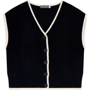 Mint Velvet Navy Contrast Trim Sleeveless Cardigan